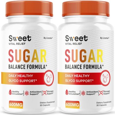(2 Pack) Sweet Vital Relief Capsules - Official SweetVital Relief Supplement Pills, Sweet Vital Relief Glyco Balance Formula Advanced Glycogen Support, SweetVital Reviews, 60 Capsules for 2 Months