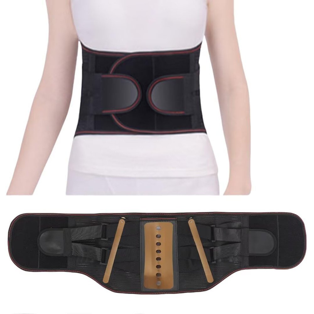 LSPOIZNC Orthorelieve Lumbarmate Lumbar Support Belt with Steel Plate, Ergonomic Lower Back Brace for Pain Relief, with Removable Pad for Scoliosis, Herniated Disc, Sciatica, Men & WomenBlack M