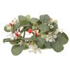 BIUDECO Artificial Eucalyptus Wreath Candle Ring Wedding Decor Realistic Leaf Garland Christmas Party Decoration view 1