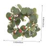 BIUDECO Artificial Eucalyptus Wreath Candle Ring Wedding Decor Realistic Leaf Garland Christmas Party Decoration view 2