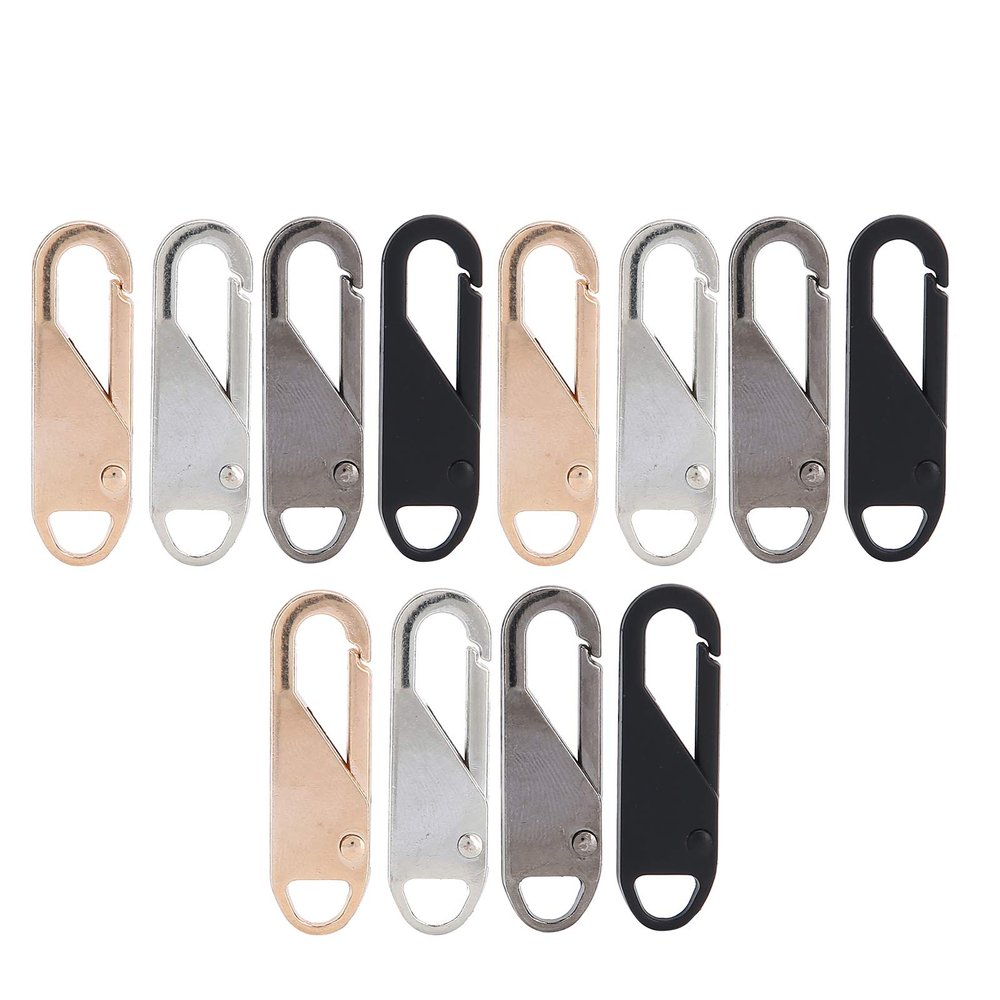 12Pcs Zipper Pull Tabs Removable, Easy to Install and Remove, Made of Zinc Alloy, Suitable for Different Occasion, Solve Zipper Problem Effectively, Bring You Convenience, Apply