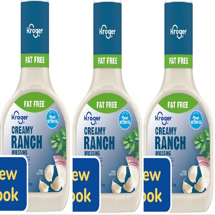 Fat Free Creamy Ranch Salad Dressing (3 Bottles, 16 oz. Each bottle)