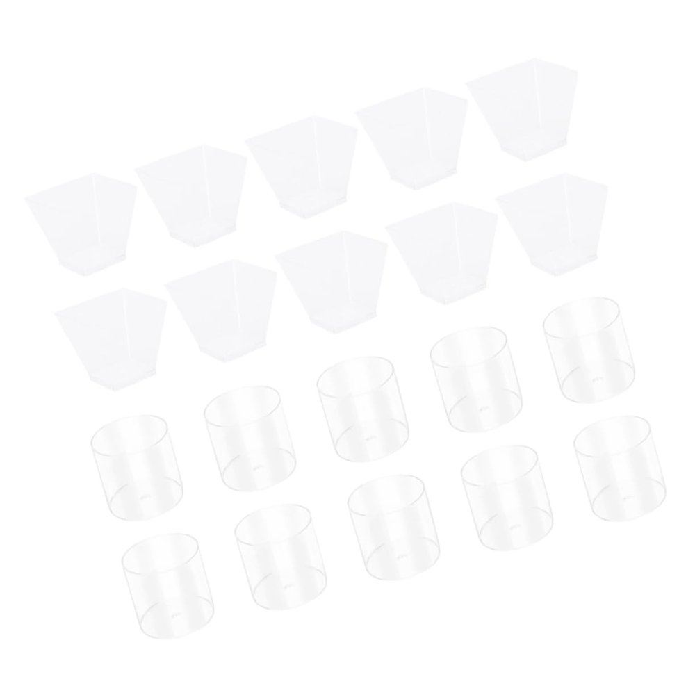 Parliky 20-Piece Disposable Dessert Cups Hard Plastic Mousse Containers for Jelly Yogurt and Parfait for Parties and Weddings