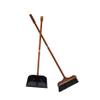 SEWOART Long Handle Dust Pan Broom Set Redwood Horsehair Brush Dustpan Indoor Outdoor Cleaning Tool view 1