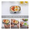 Eggs and Tomatoes Pill Box Travel Pill Organizer 2 Compartment Weekly Pill Case with Mirror A Day Medicine Container Medicine Organizer for Purse, Pocket, Or Wallet view 4