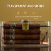 Acrylic Cigar Humidor with Hygrometer, Desktop Cigar Case Box with Spanish Cedar Cigar Tray Transparent Cigar Box A view 4