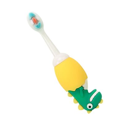 Didiseaon Boy Girl Oral Toothbrush with Soft Bristles Cute Dinosaur Design for Toddlers Ergonomic Handle Compact for Easy Storage and Travel for Gentle Cleaning