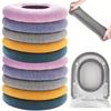 10 Pcs Bathroom Soft Thicker Warmer Stretchable Washable Cloth Toilet Seat Cover Pads (5 colors, 2 of each) view 1