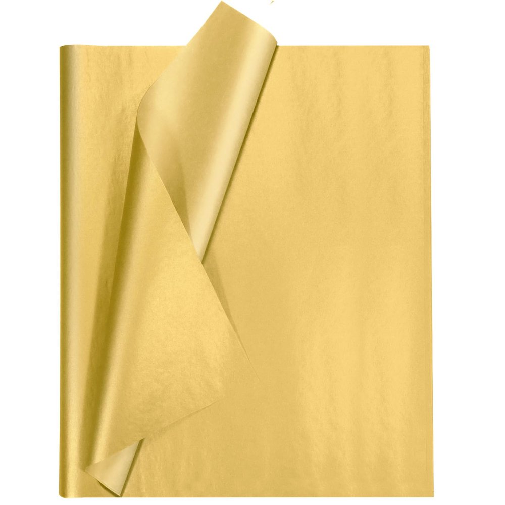 100 Sheets Gold Tissue Paper Artdly 12 x 20 Inches Gold Wrapping Paper Bulk for Weddings Birthday DIY Project Wrapping Crafts Decor