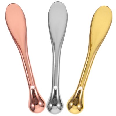 GALPADA 3pcs Eye Cream Spoon Eye Massage Sticks for Dark Circles Puffiness Relief Beauty Tool for Home Use Gold Rose Gold Silver