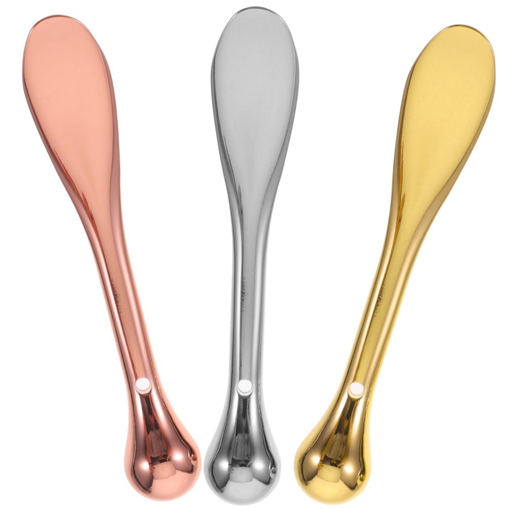 GALPADA 3pcs Eye Cream Spoon Eye Massage Sticks for Dark Circles Puffiness Relief Beauty Tool for Home Use Gold Rose Gold Silver