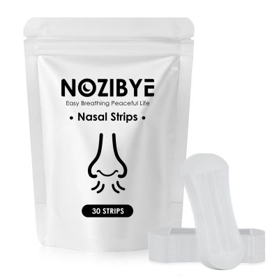 Nozibye Nose Strips for Breathing | Anti Snore & Better Sleep (30 Count, Clear) - Nasal Strips for Breathing, Stop Snoring, Clear Airways