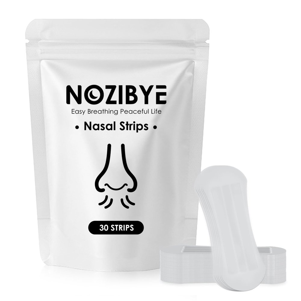 Nozibye Nose Strips for Breathing | Anti Snore & Better Sleep (30 Count, Clear) - Nasal Strips for Breathing, Stop Snoring, Clear Airways