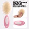 Baby Grooming Kit with Storage Pouch Baby Brush Soft Bristles 5 pcs-Infant Brush, Rounded Comb, Safety Scissors, Nail Clippers & Emery Board -Health Care Kit for Newborns & Toddlers Pink view 3