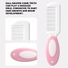 Baby Grooming Kit with Storage Pouch Baby Brush Soft Bristles 5 pcs-Infant Brush, Rounded Comb, Safety Scissors, Nail Clippers & Emery Board -Health Care Kit for Newborns & Toddlers Pink view 4