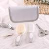 Baby Grooming Kit with Storage Pouch Baby Brush Soft Bristles 5 pcs-Infant Brush, Rounded Comb, Safety Scissors, Nail Clippers & Emery Board -Health Care Kit for Newborns & Toddlers Gray view 2