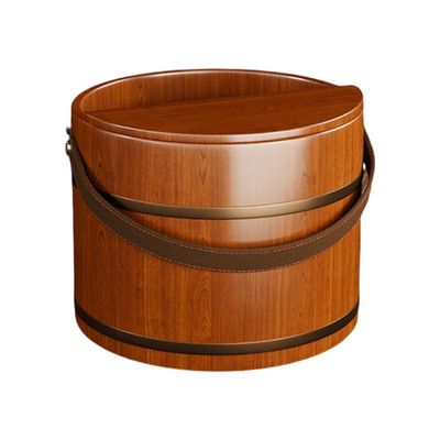 Foot Baths Wood Portable Washing Bucket Tub Foot Tub with Leather Handle, Wood Foot Tub Wooden Bathtub for Home Sauna Spa Accessory Wooden Bathing Bucket Bath Kits