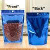 100 Pack Smell Proof Bags, Resealable Mylar Bag with Clear Window, Foil Pouch Stand-up for Food Self Sealing Storage, Scratch Resistant Hand Storage. (Blue, 6.39.4 inch) view 3