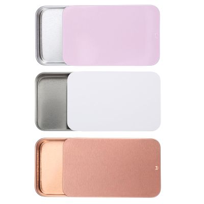 3 Pcs Small Dental Floss Case Metal Portable Compact Pick Dispenser Tin Sliding Refillable Flosser Organizer Box Mini Holder for Pill Oral Care Travel Hotels Dating Dinners Teeth Cleaning