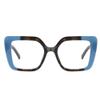 Shiratori Blue Light Blocking Glasses with Rectangle Frame and Chic Preppy Look for Women Advanced 99% Blue Light Blocking Computer Glasses Blue view 2