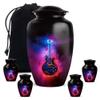 Guitar Urn for Ashes, Decorative Memorial Urns for Adults, Memorial Gift for Men & Women, Black, Combo, (1Pc 10 Inch & 4Pcs 3 Inch) view 1