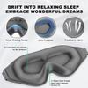 3D Contoured Sleep Eye mask Side Sleeper Men Women Zero Eye Pressure high Density Memory Foam Soft Breathable Light Blocking Night Blindfold Travel Yoga Napping Gray view 2