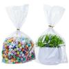Naxlif Cellophane Bags 8x11 with Bottom Gusset 100Pcs Clear Cellophane Wrap for Gift Baskets & 100 Gold Twist Ties, Perfect For Gift Wrapping Party Favors & Food Storage Packaging for Special Events view 1