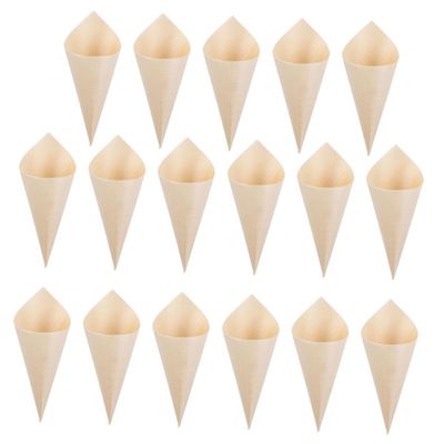 HOLIDYOYO 150pcs Delicate Ice Cream Cones for French Fries Chicken Fingers Onion Rings Compact Food Cones Wooden Dessert Supplies Daily Use Snack Storage Cups