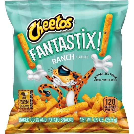 Cheetos Fantastix Corn And Potato Snacks Ranch, 0.9 Ounce, 104 Per Case