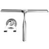 10 Inch Stainless Steel Squeegee for Shower Doors Bathroom Window and Car Glass Suction Cup Hook,Silver,10 inch view 1