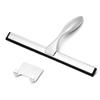 10'' 12'' 14'' INCH Shower Window Squeegee Stainless Steel with Hook Rubber Scrape Glass Door Car Cleaner Bathroom Tool,Silver,255 * 180mm view 1