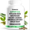 16 in 1 Slippery Elm Bark for Women & Men - Digestive Health & Leaky Gut Wellness Supplement - Probiotic, Psyllium Husk, Cascara, Magnesium & Marshmallow Root Complex - DGL Licorice Extract Capsules view 1