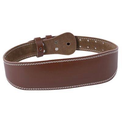 Back Support Belt Weightlifting Lumbar Brace Coffee Leather