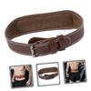 Back Support Belt Weightlifting Lumbar Brace Coffee Leather view 4