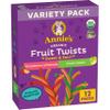 Annie's Organic Sweet and Sour Fruit Twists, Strawberry Lemonade and Green Apple Fruit Flavored Snacks, Variety Pack, 12 Count, 7.68 oz view 1