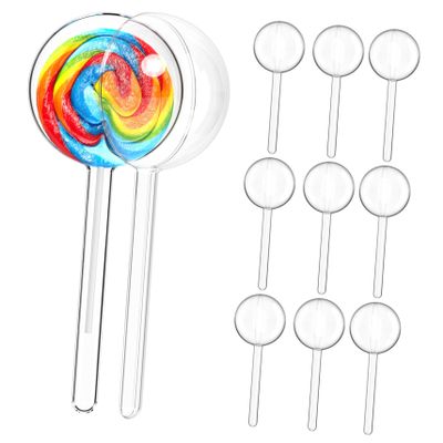Beatifufu 12pcs Transparent Round Plastic Candy Storage Case Reusable Lollipop Container for Candy Packaging for Parties and Treats
