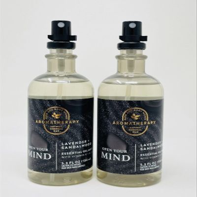 2 Aromatherapy OPEN YOUR MIND LAVENDER SANDALWOOD vitamin E oil mist bath & body 5.3 oz