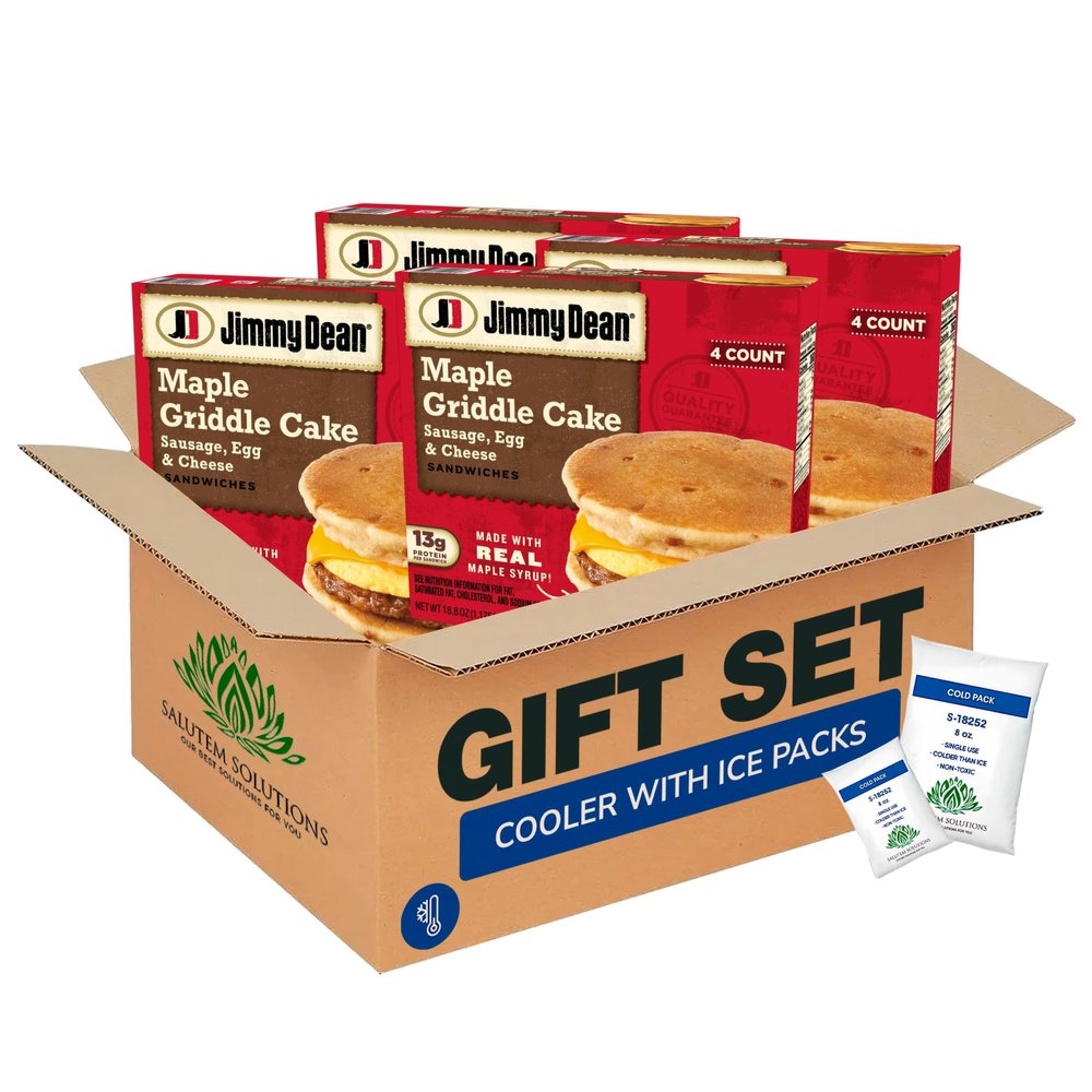 Salutem Vita Egg and Cheese Maple Griddle Cake Sandwich Breakfast Delight, Gift Set: 1,2 lbs Pack of 4