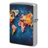 Abstract World Map Lighter Case Cover, Personalized Graffiti Lighter Sleeve, Double-Sided Vintage Metal Protector view 1