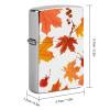 Autumn Maple Leaves Lighter Case Cover, Personalized Graffiti Lighter Sleeve, Double-Sided Vintage Metal Protector view 2