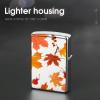Autumn Maple Leaves Lighter Case Cover, Personalized Graffiti Lighter Sleeve, Double-Sided Vintage Metal Protector view 4
