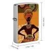 African Woman Lighter Case Cover, Personalized Graffiti Lighter Sleeve, Double-Sided Vintage Metal Protector view 2