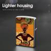 African Woman Lighter Case Cover, Personalized Graffiti Lighter Sleeve, Double-Sided Vintage Metal Protector view 4