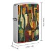 Wine Bottle Art Lighter Case Cover, Personalized Graffiti Lighter Sleeve, Double-Sided Vintage Metal Protector view 2