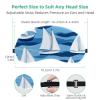 2 Pack Sleep Eye Mask for Women Men, Soft Breathable Eye Cove No Pressure Blackout Night Blindfold for Sleeping Light Blocking with Adjustable Strap, Sailboat Print view 3