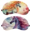 2 Pack Sleep Eye Mask for Women Men, Soft Breathable Eye Cove No Pressure Blackout Night Blindfold for Sleeping Light Blocking with Adjustable Strap, Sky Unicorn view 1