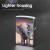 Animal Cartoon Elephant Lighter Case Cover, Personalized Graffiti Lighter Sleeve, Double-Sided Vintage Metal Protector view 4