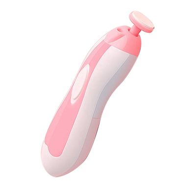 Electric Nail File, 6 in 1 Baby Nail Trimmer Electric Nail Trimmer Kit Baby Nail File Baby Nail Trimmer with 6pcs Sander Heads LED Light for Infants Toddlers Kids (Pink)