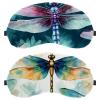 2 Pack Sleep Eye Mask for Women Men, Soft Breathable Eye Cove No Pressure Blackout Night Blindfold for Sleeping Light Blocking with Adjustable Strap, Fancy Dragonflies K view 1