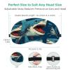 2 Pack Sleep Eye Mask for Women Men, Soft Breathable Eye Cove No Pressure Blackout Night Blindfold for Sleeping Light Blocking with Adjustable Strap, Painted Shark F view 3